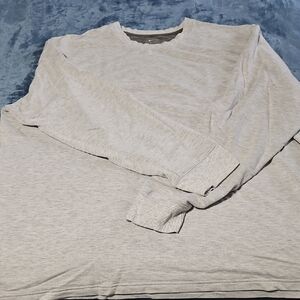 .Gray Long Sleeve Tee with Heathered Texture Size XXL